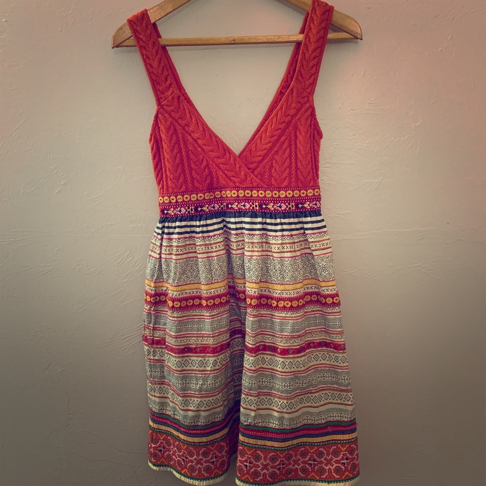 Free People Sweater/embroidered dress size 2